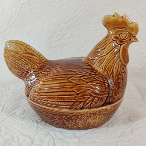Price Kensington Vintage Ceramic Glazed Chicken Serving Dish Turine,  England - Picture 1 of 9